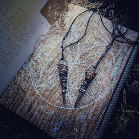 Witch Nail with Carnelian Necklace - Picture 3 of 4